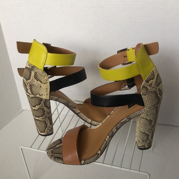 ZARA COLLECTION Color Block and Animal Print Heeled Sandals/PREOWNED - Picture 14 of 17